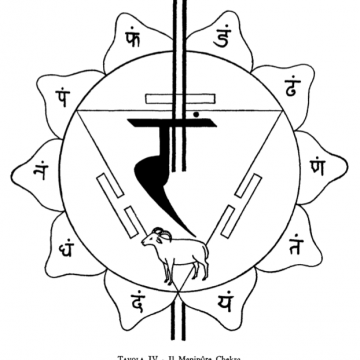 Tavola IV – Il Maṇipūra Chakra - Immagine tratta dal libro di Arthur Avalon "Il Potere del Serpente" - Capitolo V: I Centri (Chakra) o Fiori di Loto (Padma). Tavola IV – Il Maṇipūra Chakra
